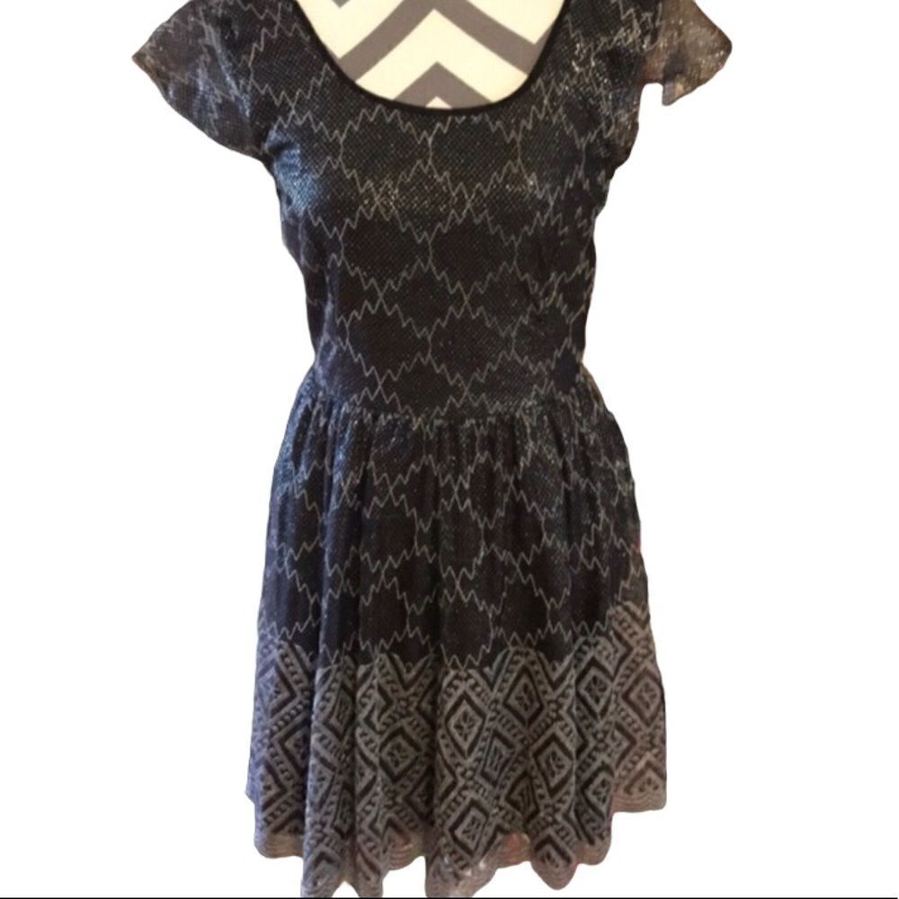 Size 6 Pins & Needles Metallic Open Back Dress NWT